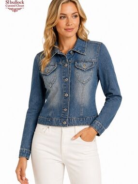 J9 Periscope Size Small 100% Cotton Fitted Denim Jacket Metal Buttons